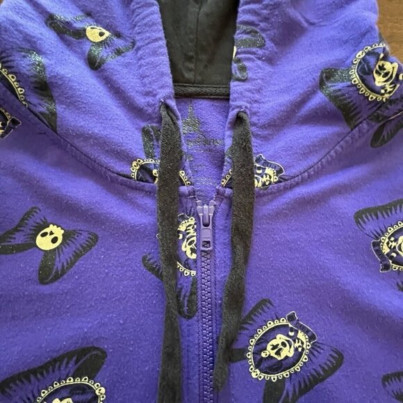 Disney Parks Womens M Hoodie Jacket Purple Minnie Mouse Haunted Mansion Bows - Picture 6 of 15